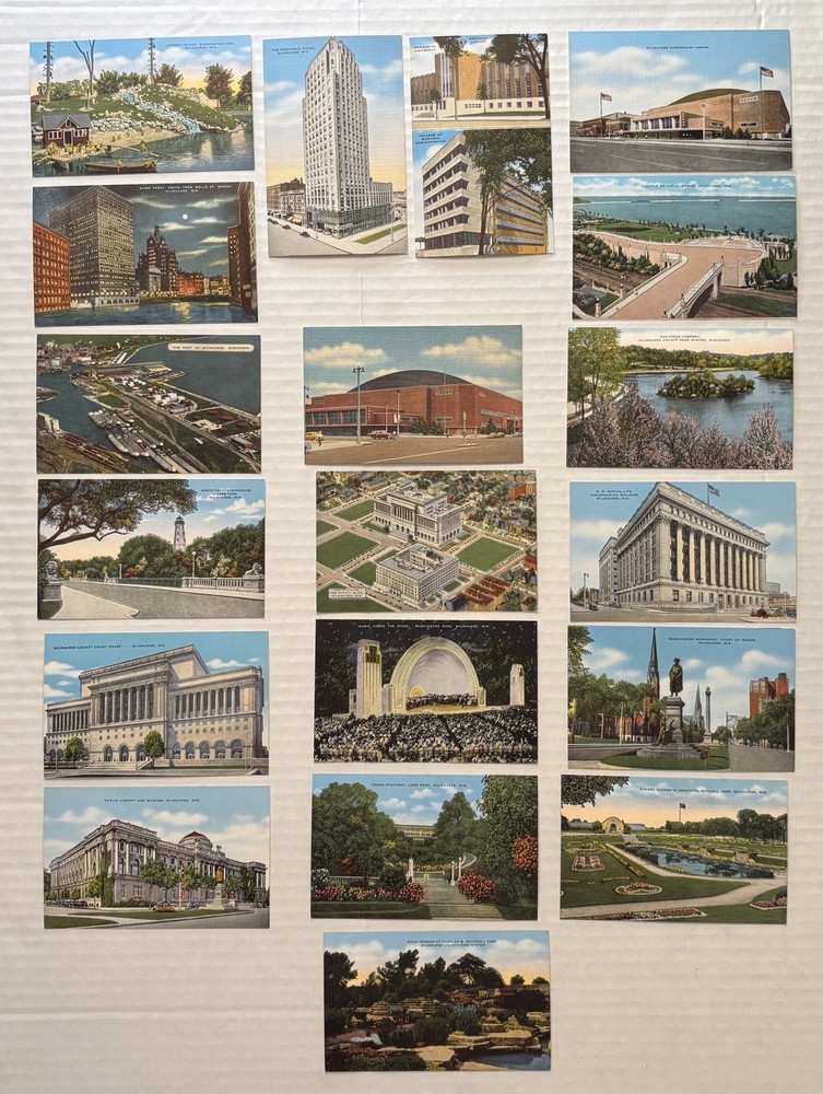 Milwaukee Wisconsin Vintage Postcard Lot Of 19 UNUSED