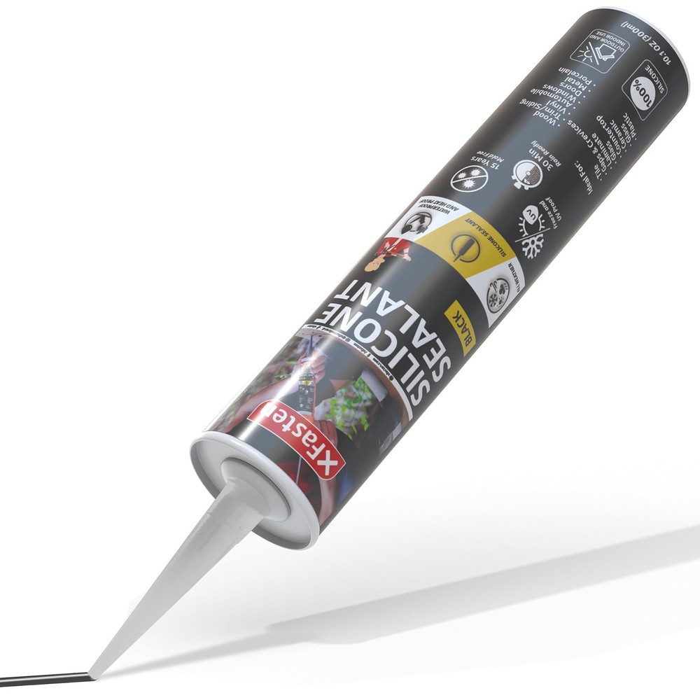 Silicone Sealant Waterproof Black Cartridge, 10.1 oz (Single Pack) Black Caul...