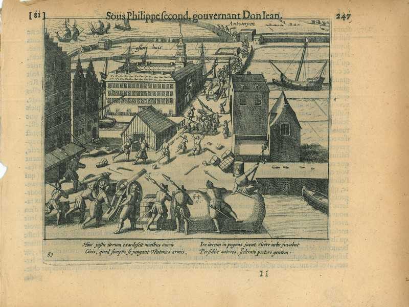 Historical print of Antwerp