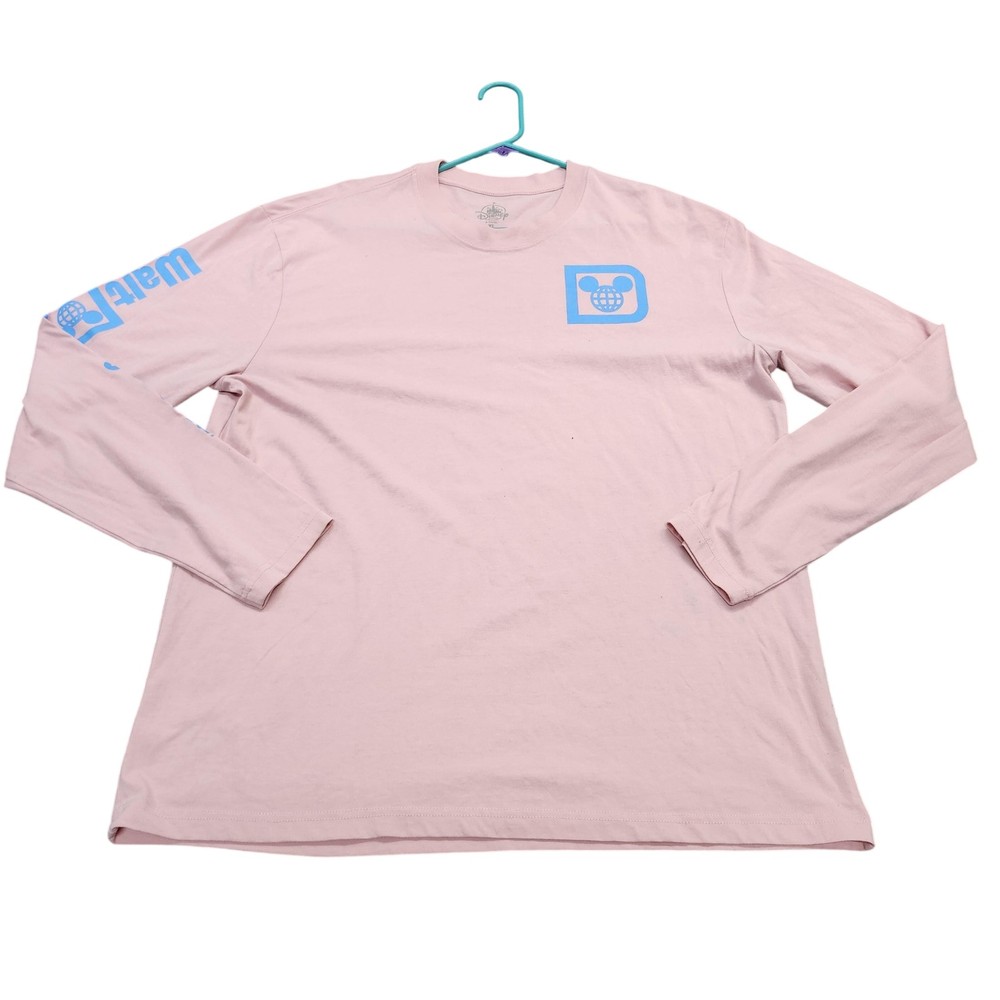 Disney Parks Shirt Mens XL Pink Walt Disney World Mickey Long Sleeve Tagless