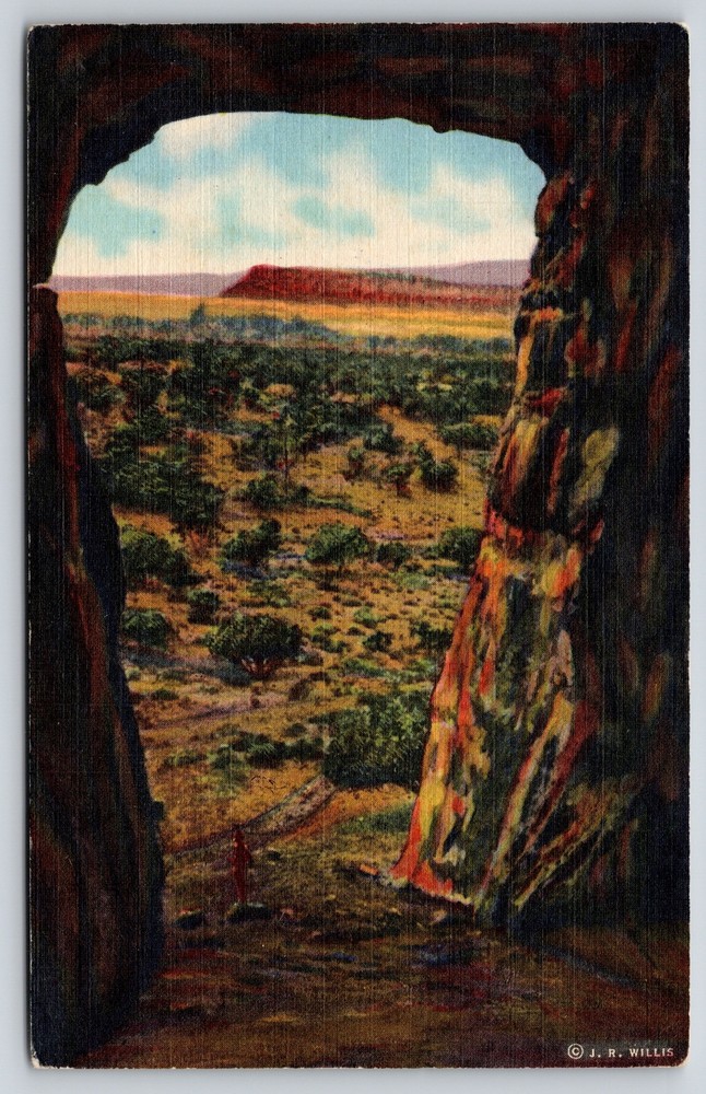 Gallup New Mexico~Kit Carson's Cave~Vintage Linen Postcard