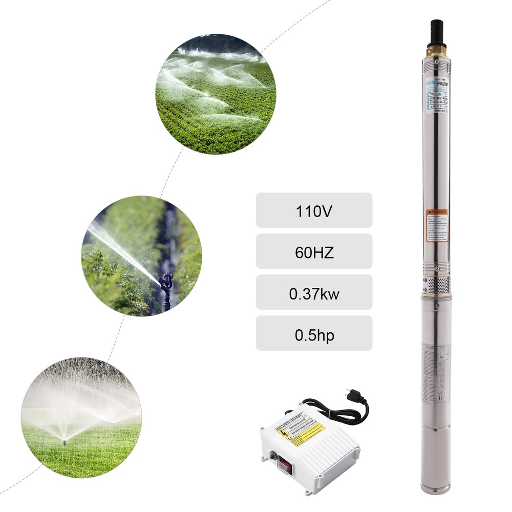 370W Stainless Steel Water Pump Submersible Deep Well Pump Farm Ranch Irrigation