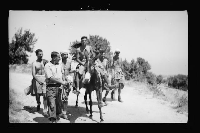 Photo:Amiandos Cyprus Asbestos Mines 1945 Men on Donkey Troodos