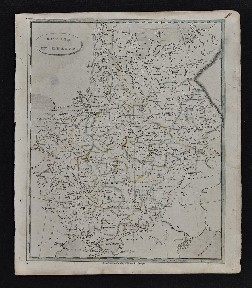 1804 Arrowsmith Map - Russia in Europe - St. Petersburg Moscow Kiev Crimea Riga