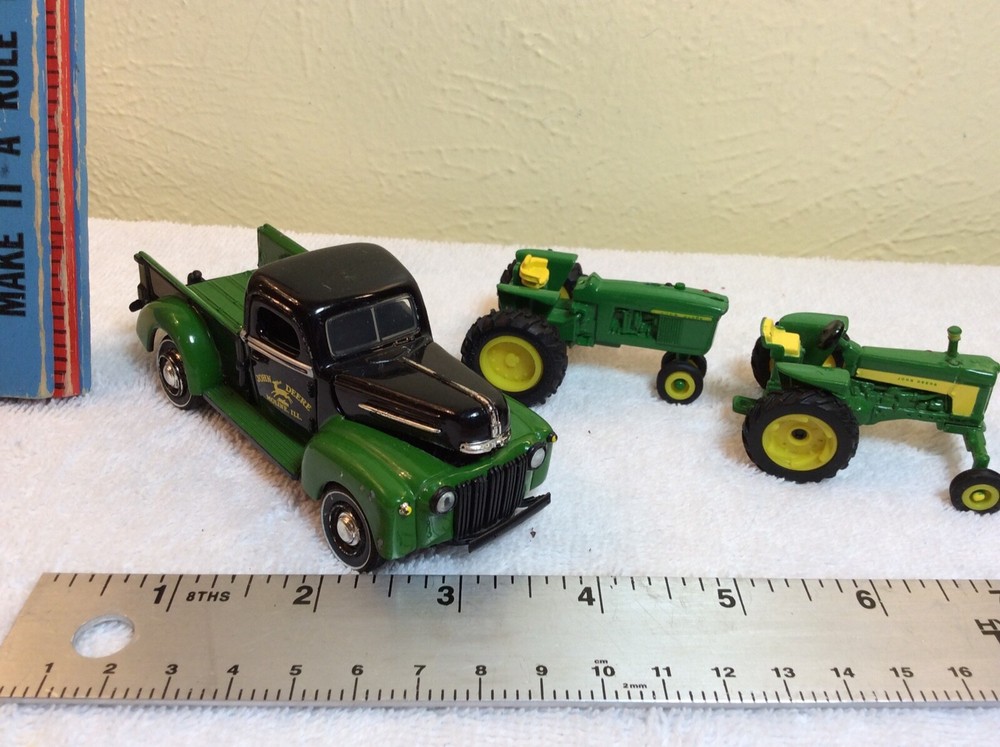 John Deere toy tractor and truck set for kids