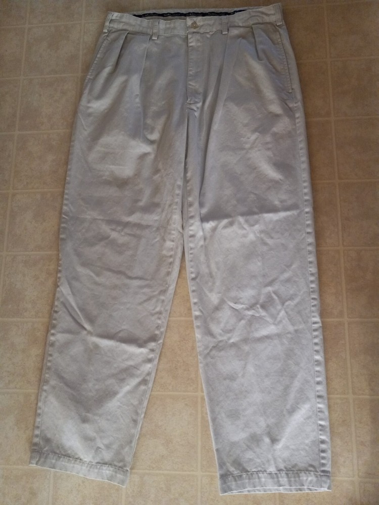 Vintage Polo Ralph Lauren Chino Pants Men 36 x 32 Beige Trousers Pleated