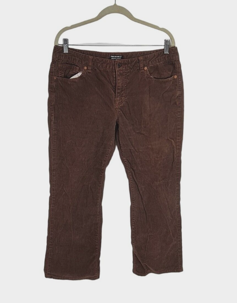 Polo Ralph Lauren Pants Mens 12x30  Brown Corduroy Chinos Straight Leg Pant 109P