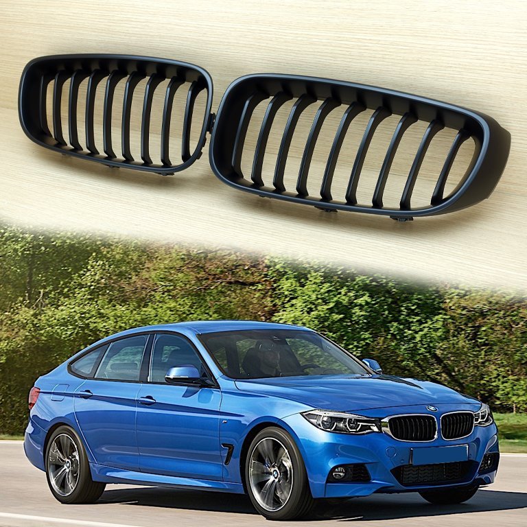 Matt Black ABS Front Hood Grille for BMW F34 335i 328i GT xDrive 2014-2018