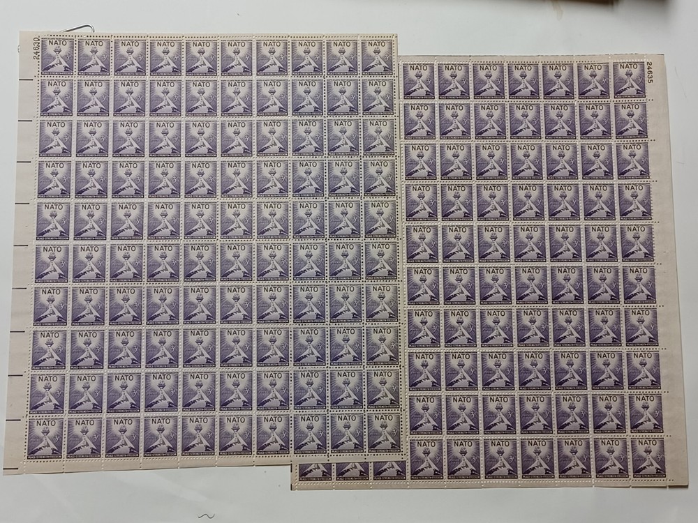 SC 1008 - 2 NATO stamp Sheets Unused US Postage stamps