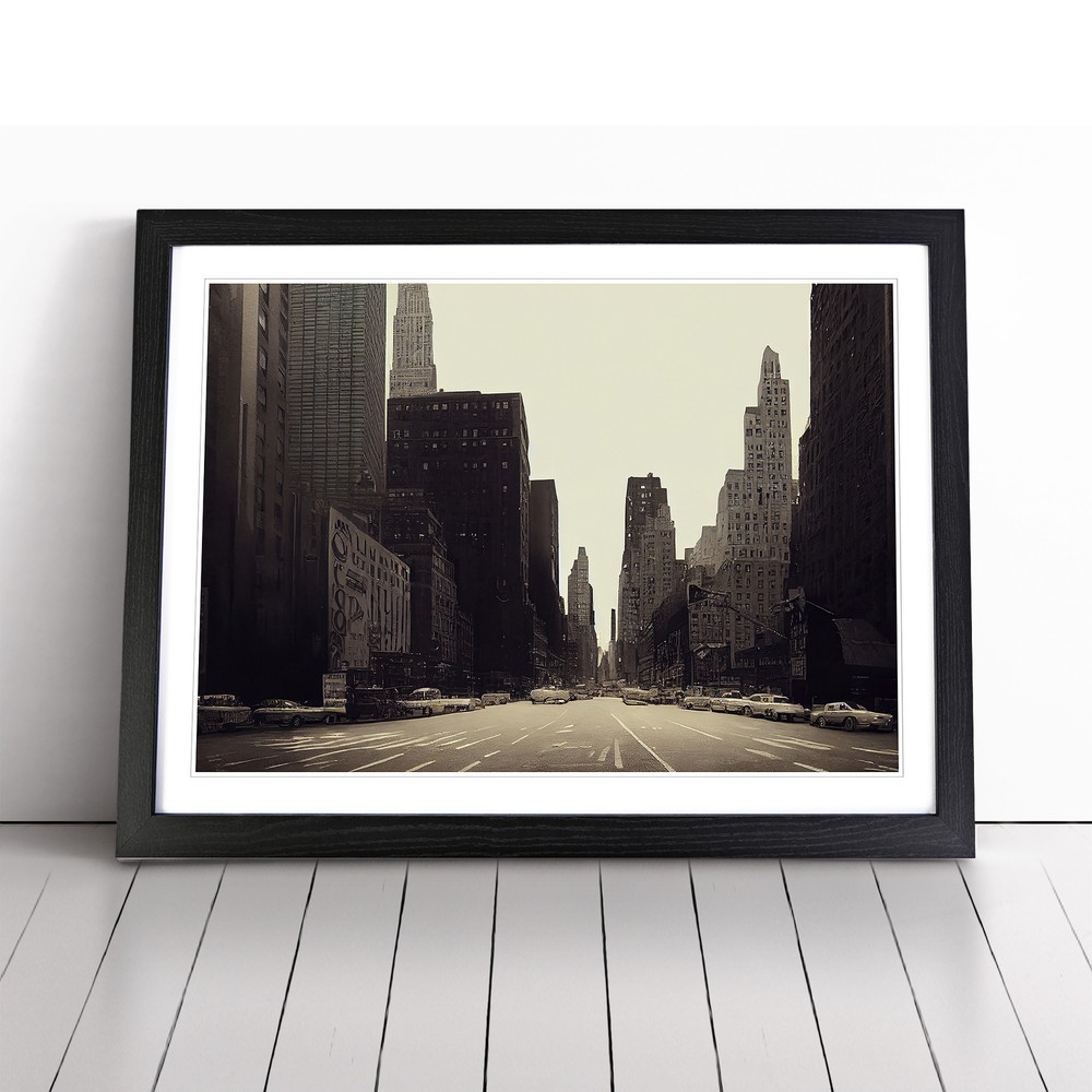 Vintage New York Skyline Vol.1 Wall Art Print Framed Canvas Picture Poster Decor