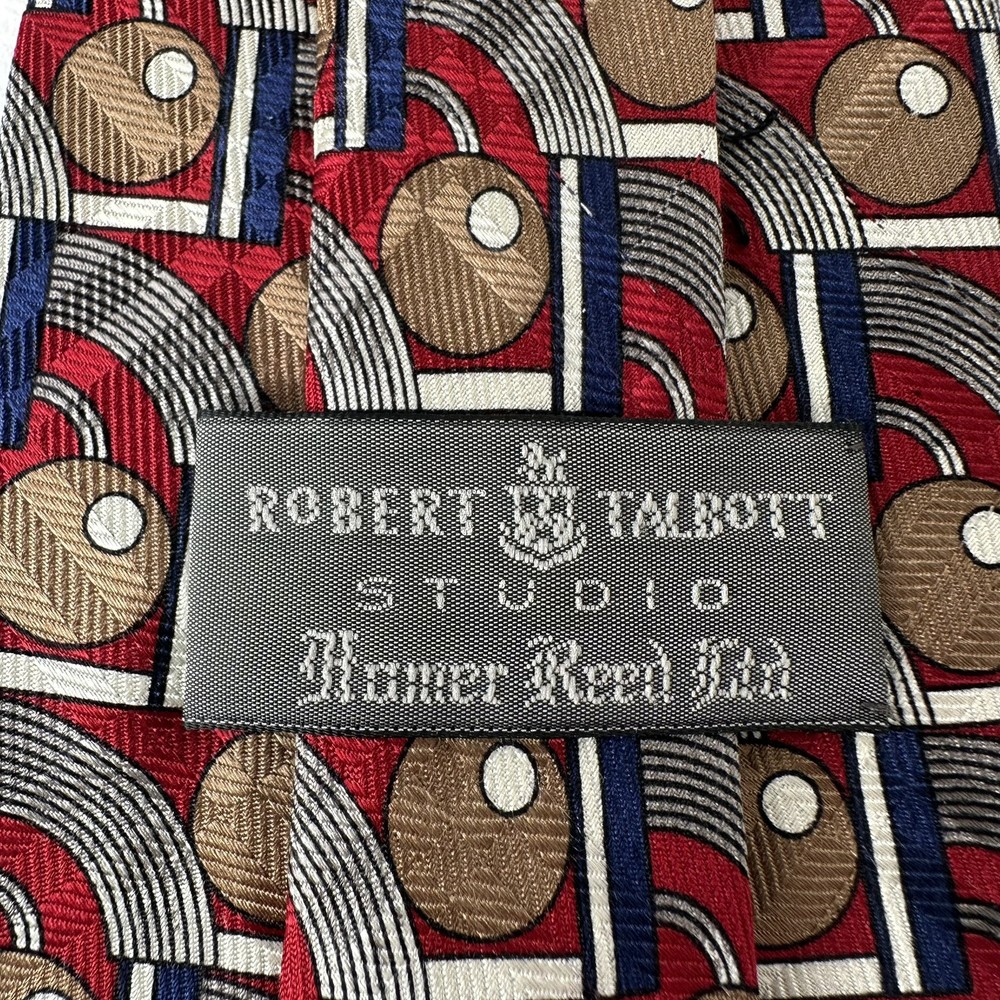 Robert Talbott Studio Red Abstract Silk Tie 100% Pure Silk