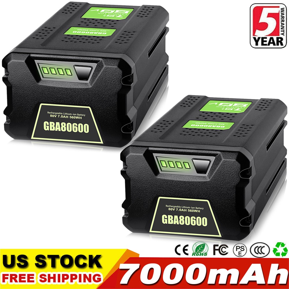2X For Greenworks Pro 80 Volt 7.0Ah Lithium Battery ‎GBA80600 GBA80250 GBA80400