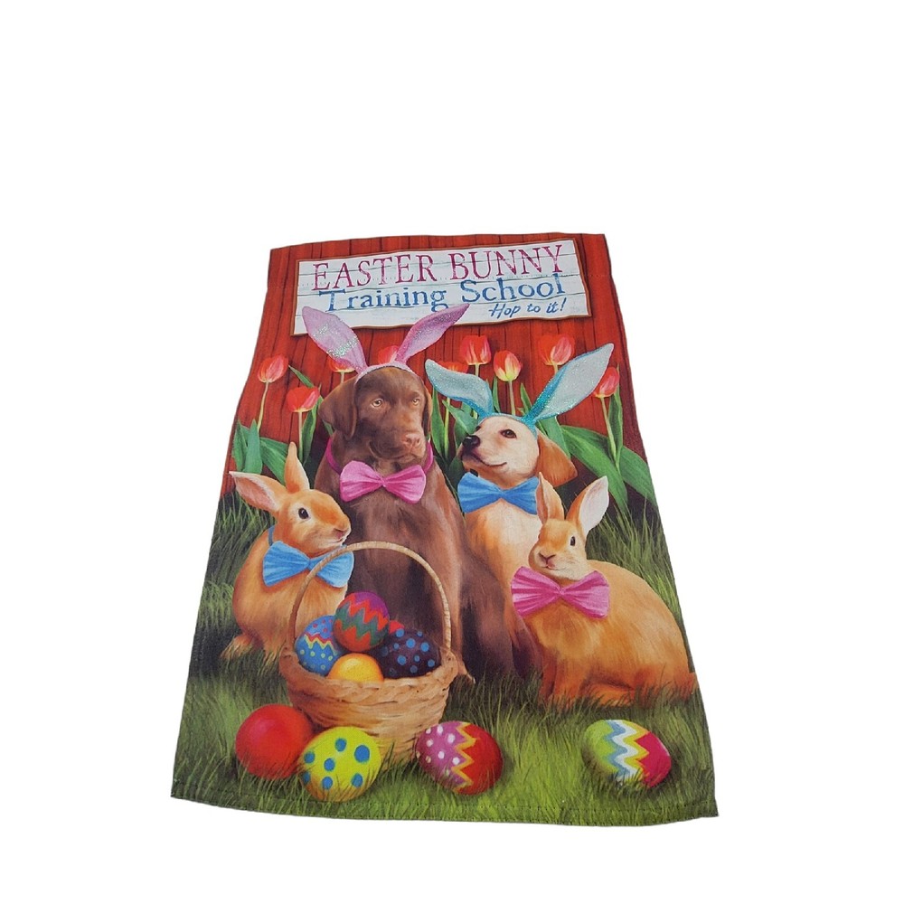 Easter Bunny Training Camp Garden Flag Labradors Retrievers  Bunnies 12