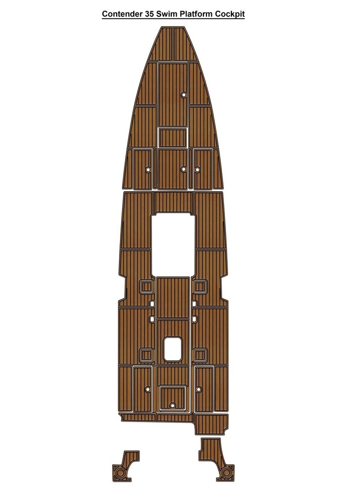 Contender 35 Swim Platform Cockpit Pad Boat EVA Foam Faux Teak Deck Floor