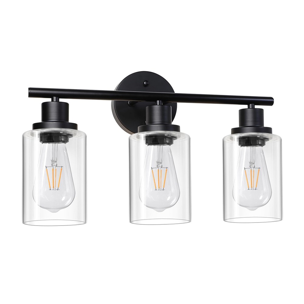 Modern Bathroom Light Fixtures 3 Light Vanity Lights Black Wall Lamp E26