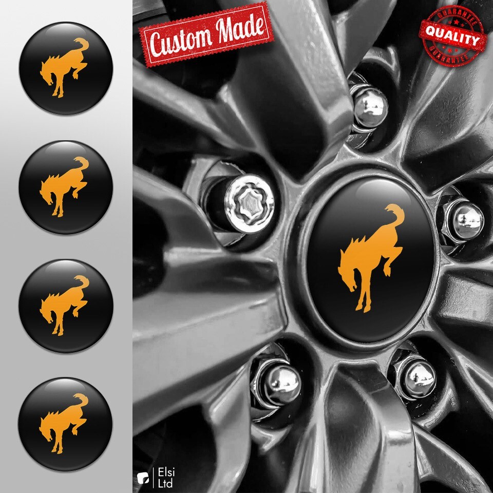 Custom 4pc Bronco Wheel Cap Decals - Premium Rim Emblems