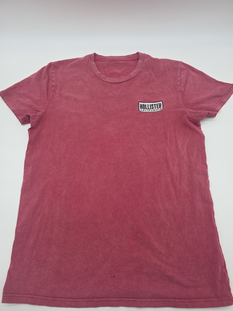 Hollister T-shirt Men L Red Logo 100% Cotton.. #44878