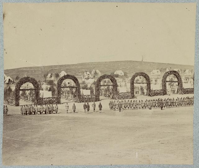 Troops in formation at Camp of the 44th New York Infantry near Alexandria, Va.