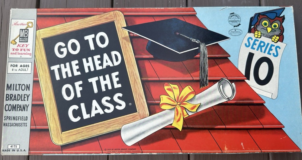 Vintage 1955 Go To The Head Of The Class Board Game Milton Bradley MB 4175