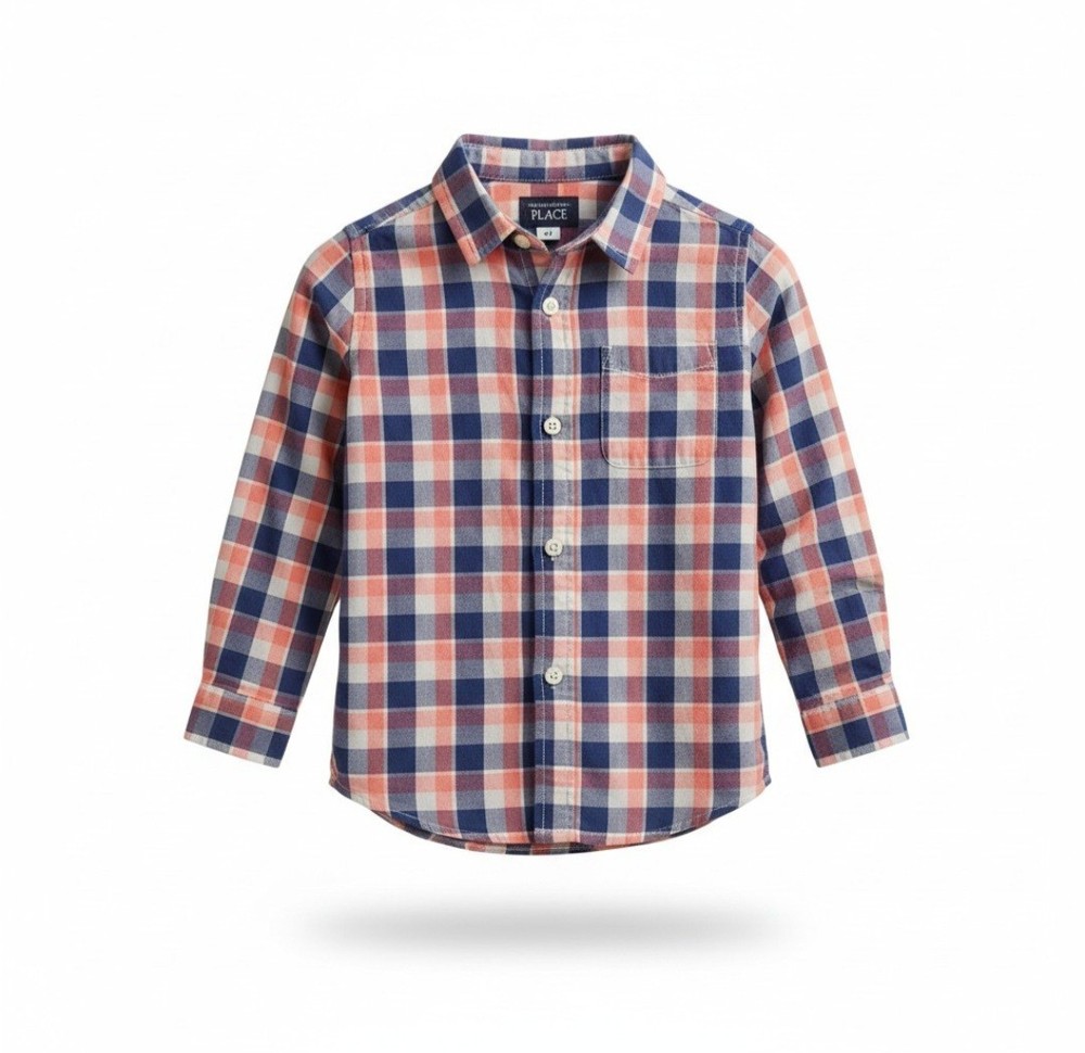 The Children's Place Stylish Casual Plaid Long Sleeve Button Down Shirt, 4T