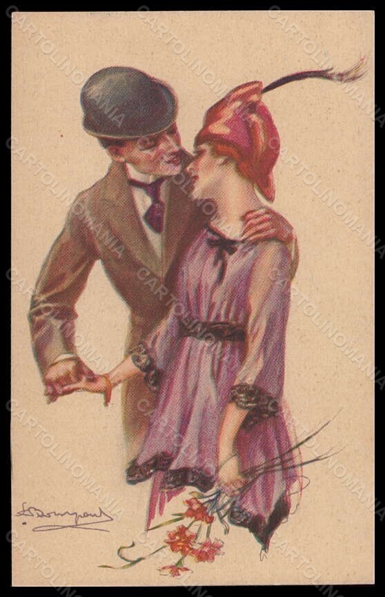Artist Signed Bompard Romantic Couple Lady serie 988-1 postcard VK6430