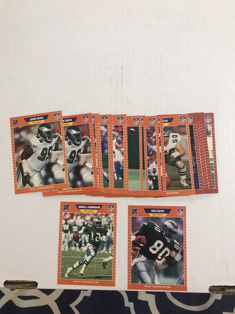 1989 Pro Set Football Series 1 Philadelphia Eagles Team Lot Of 28 Carter RC A
