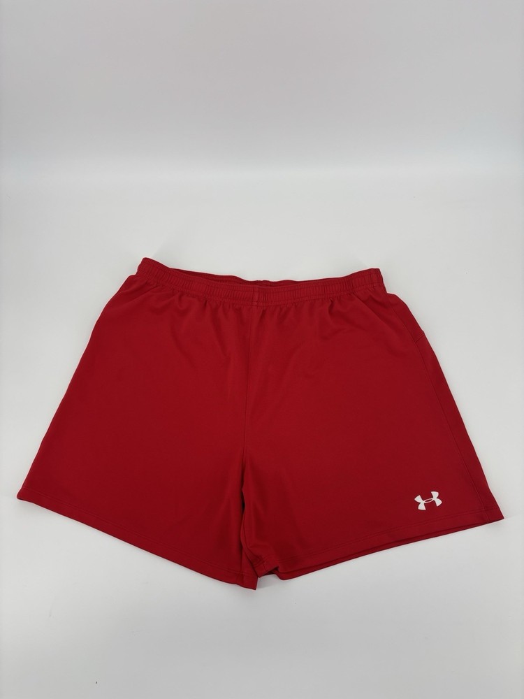 Under Armour Shorts Mens Large Red HeatGear Loose Fit Gym Running Athletic 5