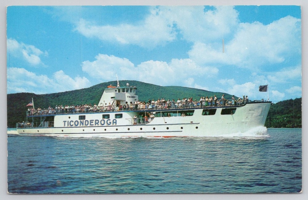 MV Ticonderoga Lake George NY Postcard Dexter Press Steamboat New York