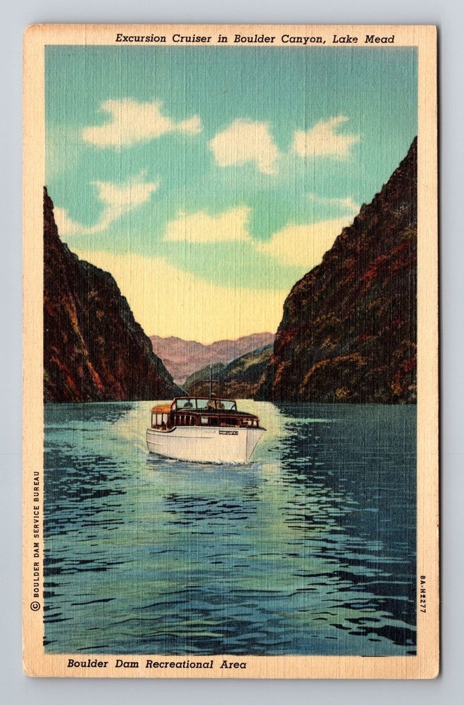 Boulder City NV-Nevada, Boulder Canyon Excursion Cruise Antique Vintage Postcard