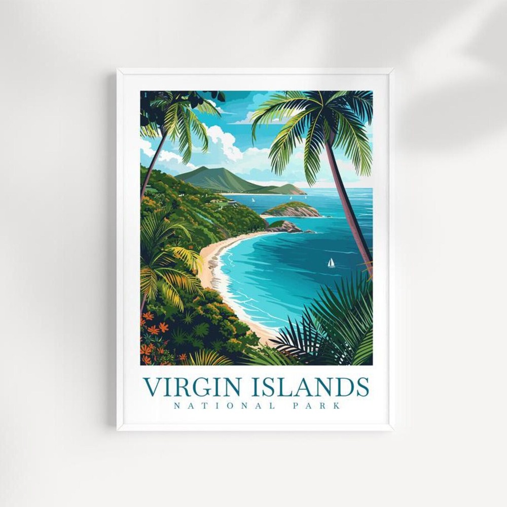 Virgin Islands National Park Travel Print Caribbean Wall Art Virgin Islands