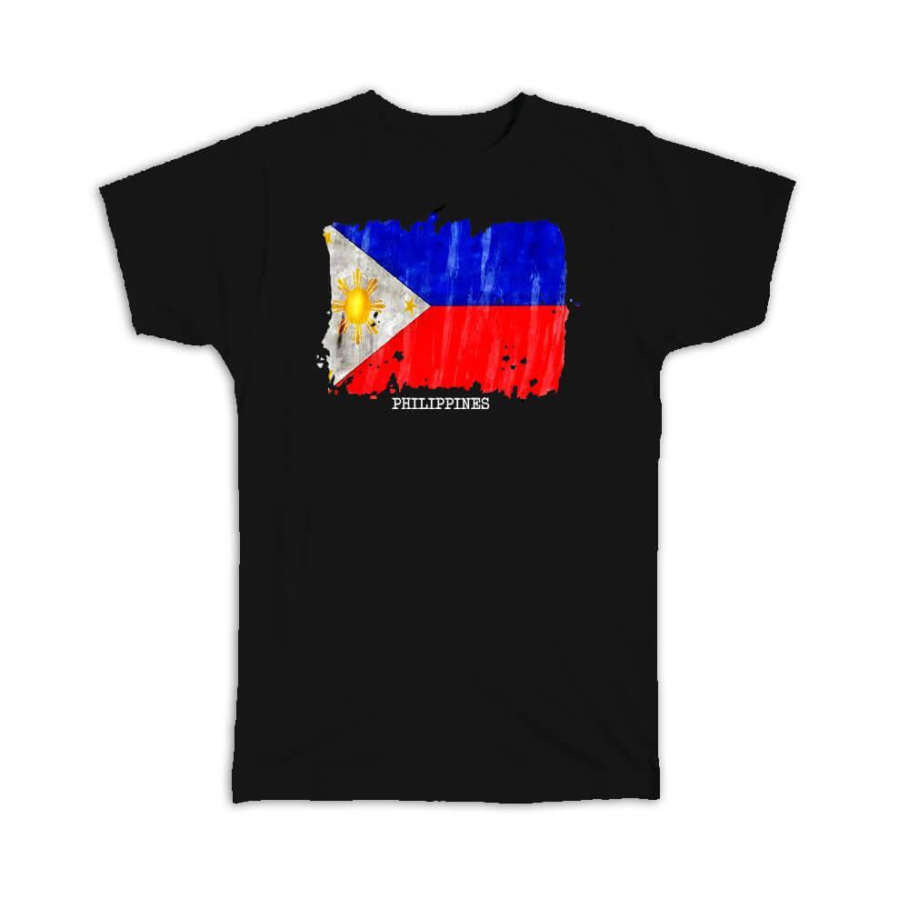 Gift T-Shirt : Philippines Flag Asia Travel Expat Country Watercolor