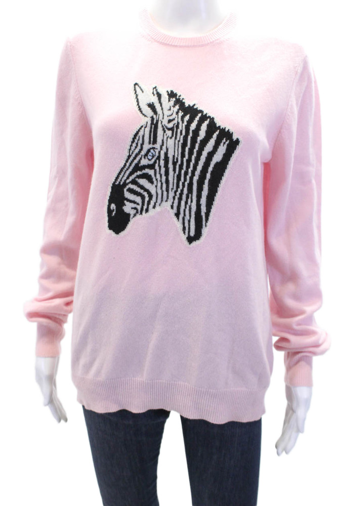 Markus Lupfer Womens Cotton Long Sleeve Round Neck Knit Top Pink Size MFree Shipping in US $100+ Orders | $6.95 Orders Below