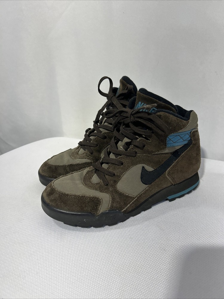 Vintage 90s Nike ACG Caldera Hiking Boots Womens Size 6 Brown & Blue Suede
