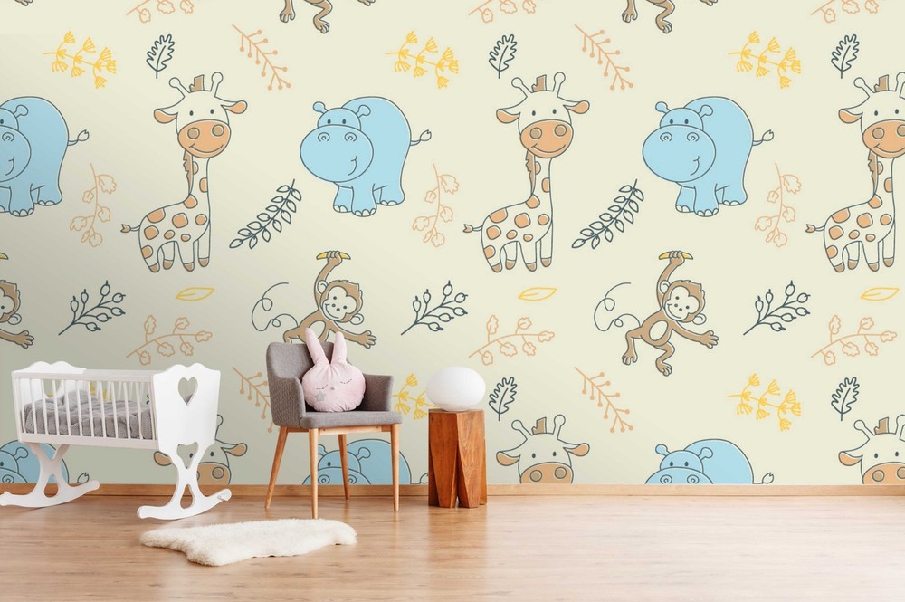 3D Cartoon Animal Plant Pattern Wall Murals Wallpaper Murals Wall Sticker