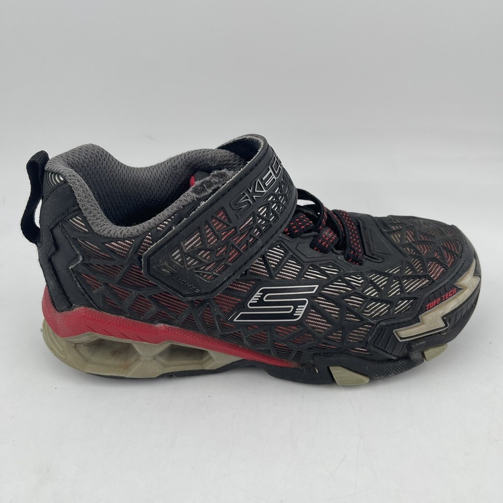 Skechers Kids S Lights: Hydro Lights Tuff Force Black Sneakers - Size 12 C