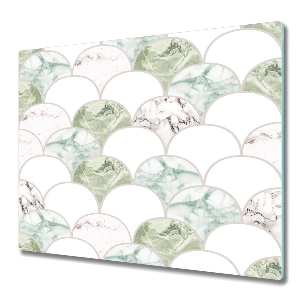 Tempered Glass Chopping Cutting Board Worktop Saver Green Marble 60x52