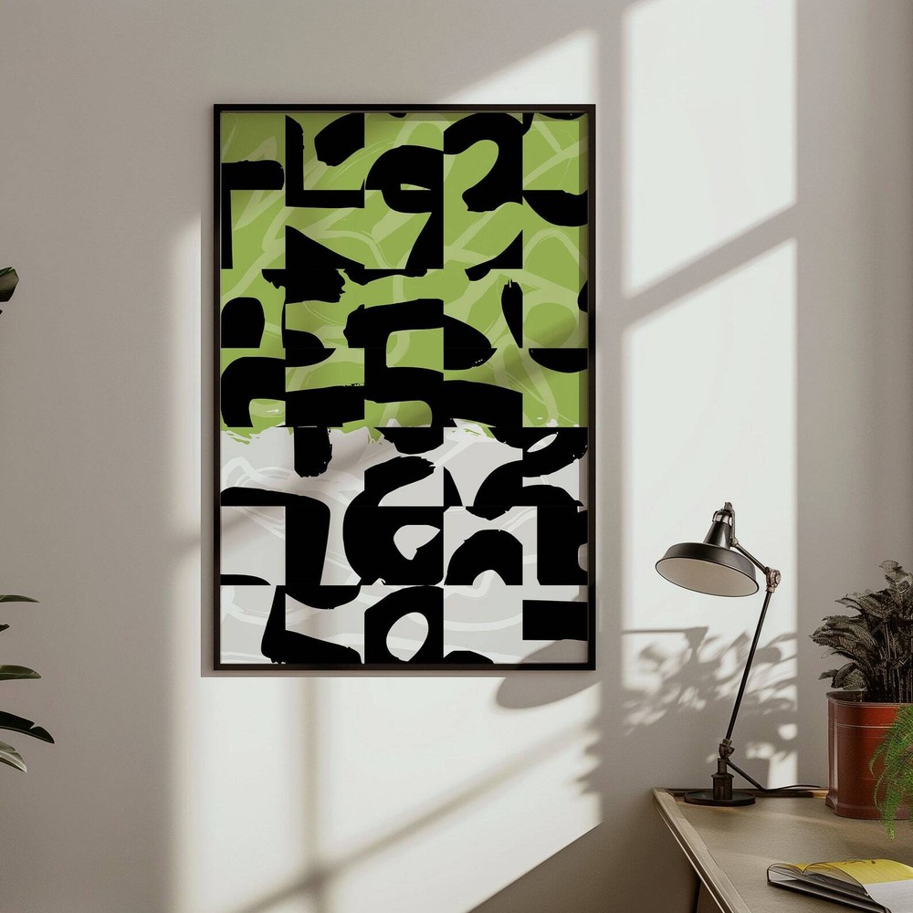 Puzzle And Numbers Art Print Retro Wall Art Home Art Print Living Room Poster