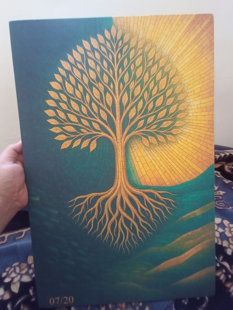 Golden Tree of Life Canvas Wall Art | Abstract Nature Painting | Spiritual Home