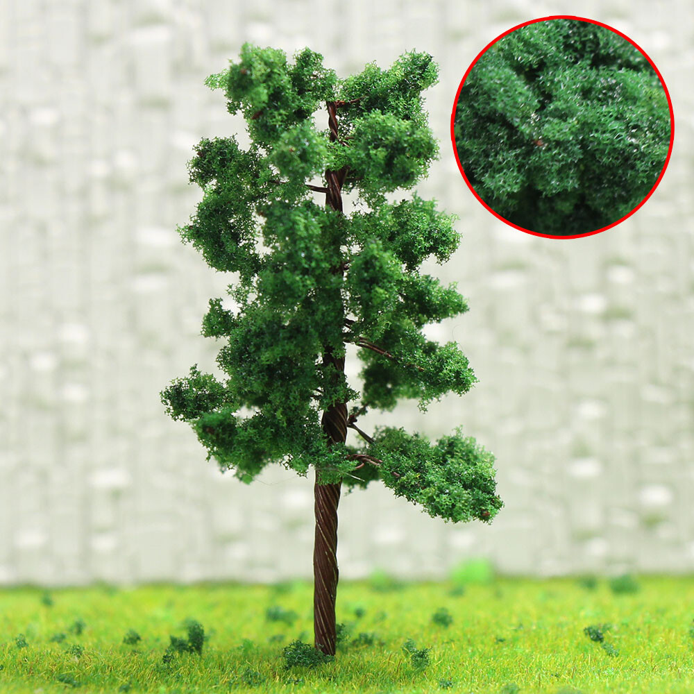 30pcs Model Train Layout N Scale 1:160 Deep Green Model Trees 60mm Iron Wire