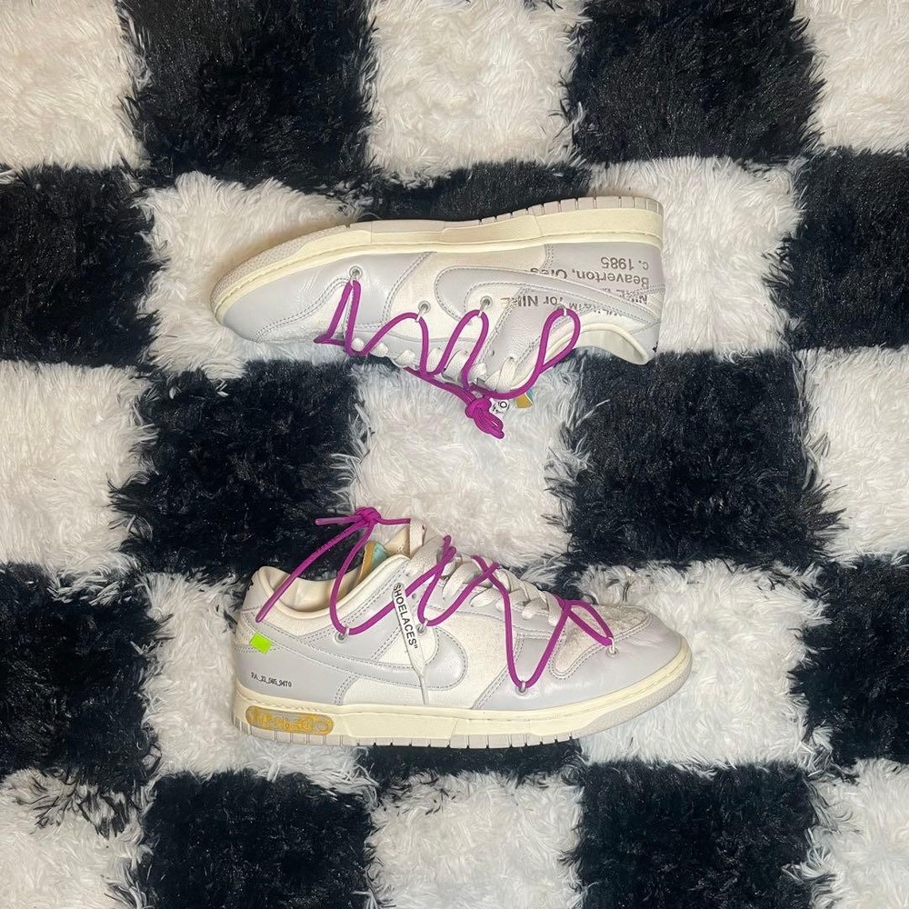 Nike Off-White Dunk Low Lot 50 US11 Sneakers White Neon Used