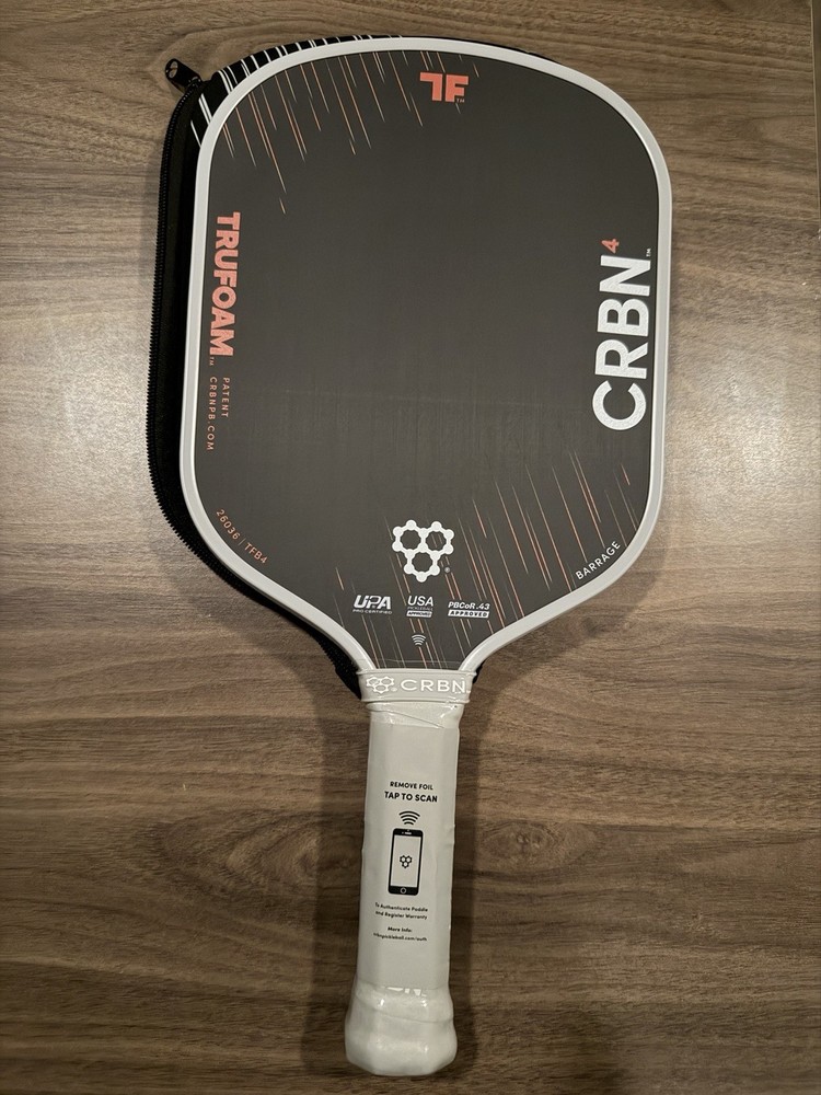 CRBN CRBN4 TruFoam Barrage Pickleball Paddle Hybrid AeroCurve T700 Carbon Fiber