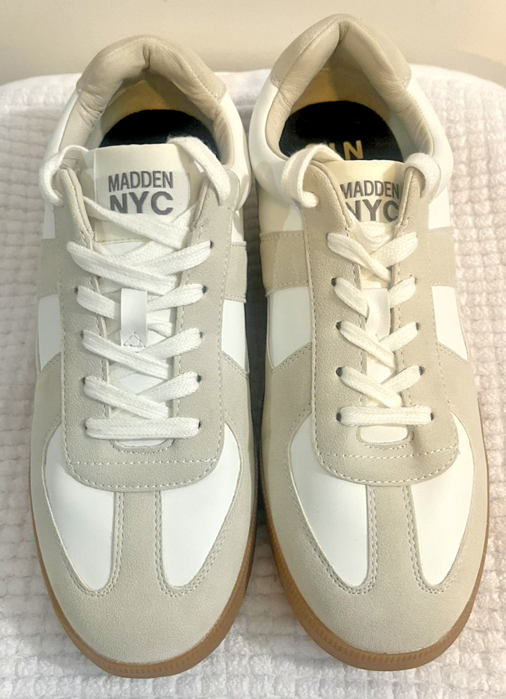 Madden NYC Men's M-Morddy Lace-Up Casual Shoes Men Size 8 White/light Gray