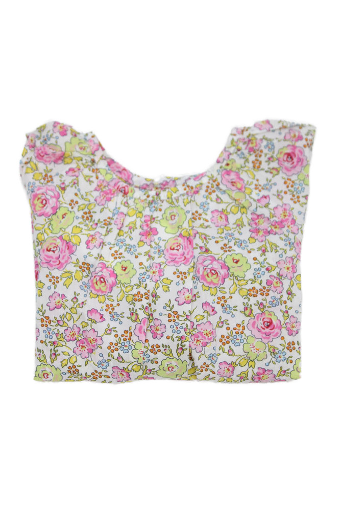 Bonpoint Girls Sleeveless Crew Neck Floral Top White Pink Yellow Size 6MFree Shipping in US $100+ Orders | $6.95 Orders Below