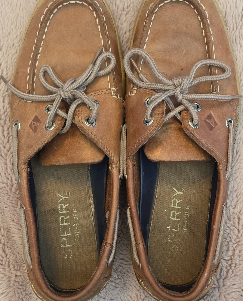 Sperry Men's Brown Leather Boat Shoes Lace Up STS22664 US 8 UK 7 EU 40.5