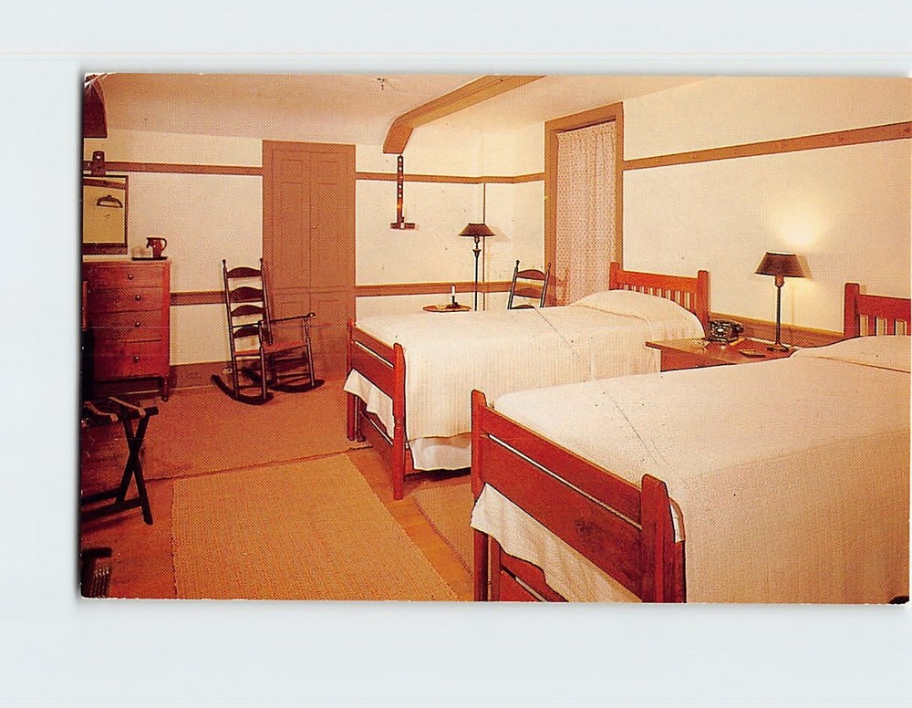 Postcard Typical Bedroom Trustee's Office Pleasant Hill Kentucky USA