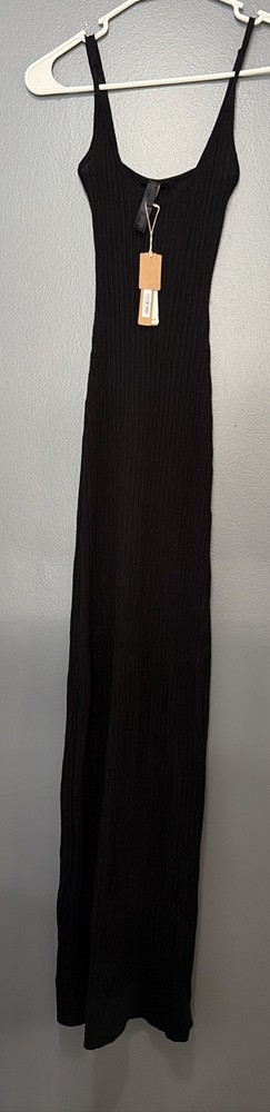 Skims Sheer Knit Midi dress Size XXS Onyx
