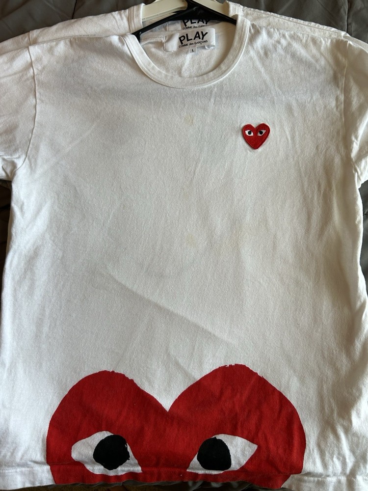 Comme des Garcons PLAY Men's L Crew Neck Graphic T-Shirts (3 shirts)