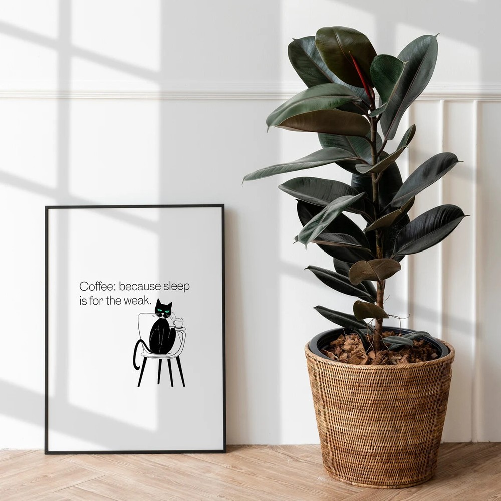 Sleep Is For The Weak Coffee Wall Art Poster Premium Quality Choose your Size