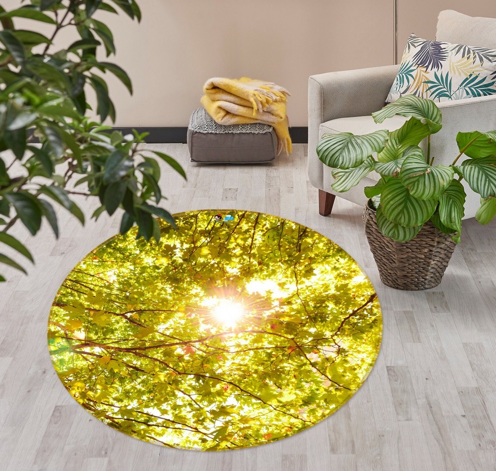 3D Sunlight Green Branches NAO10391 Game Rug Mat Elegant Photo Carpet Mat Fay