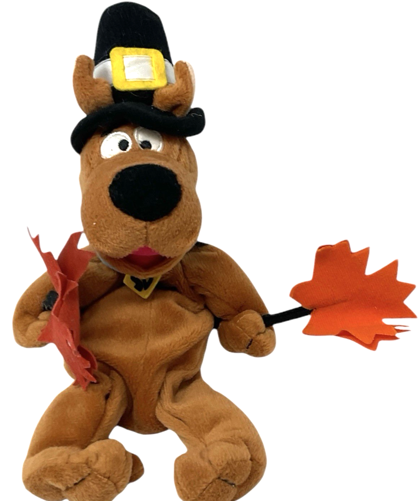 Vtg 1999 Scooby-Doo Pilgrim Bean Bag Plush 12” Thanksgiving Warner Bros Studio